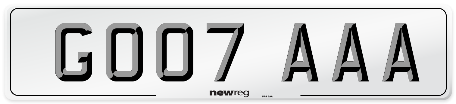 GO07 AAA Number Plate from New Reg